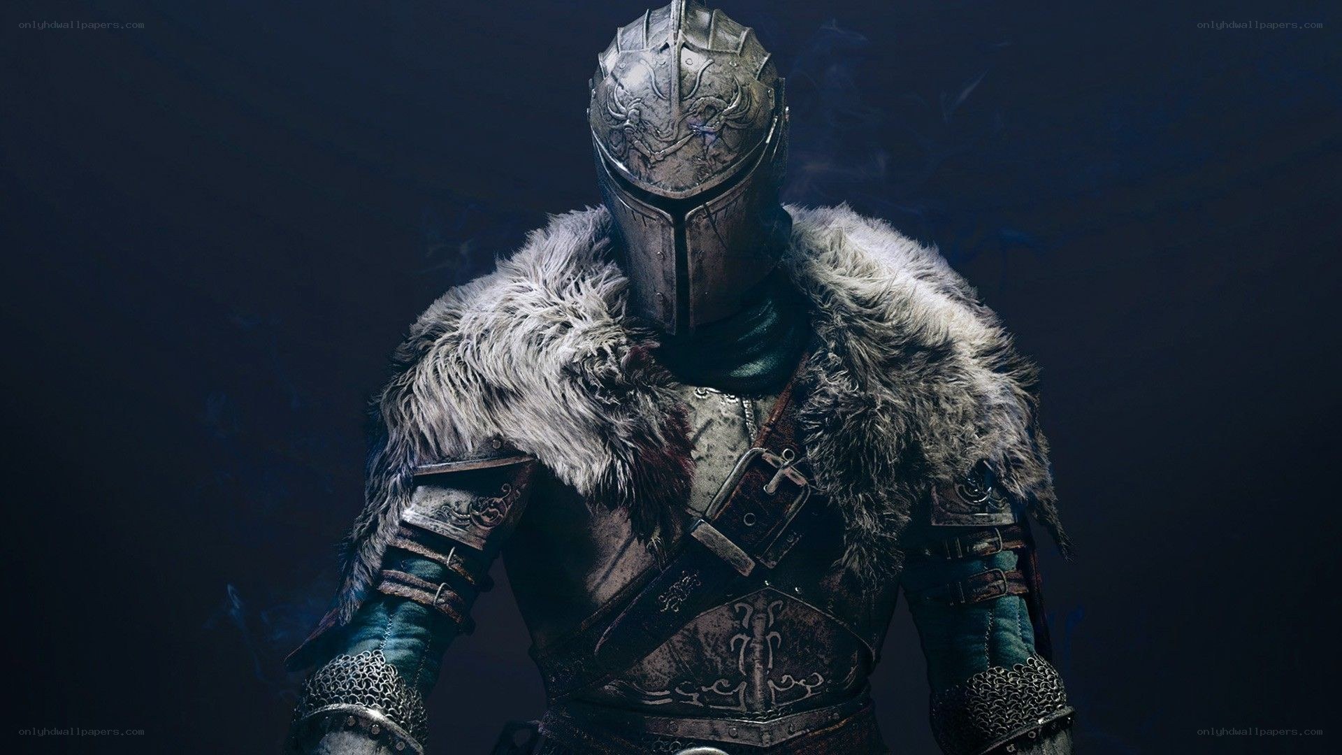 armored knight with fur cloak
