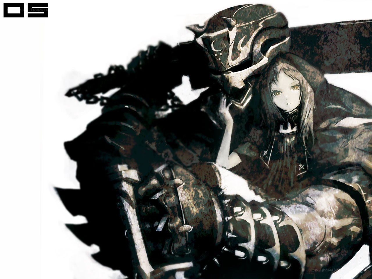 armored knight with girl