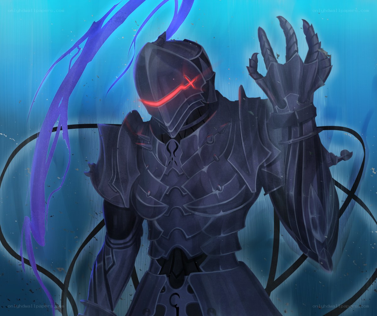 armored knight with glowing eyes