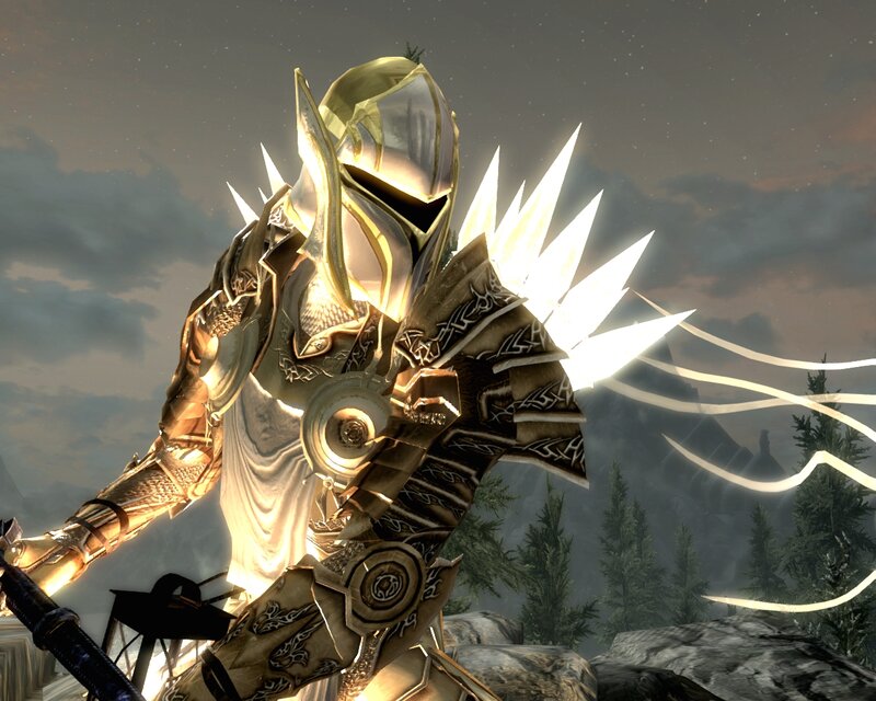 Armored Knight with Glowing Sword — Gold