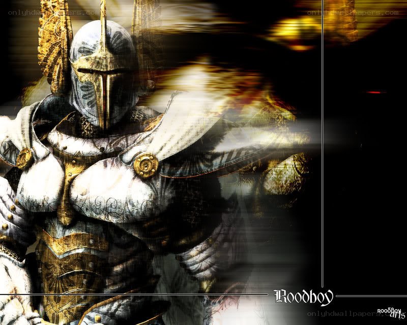 armored knight with golden wings