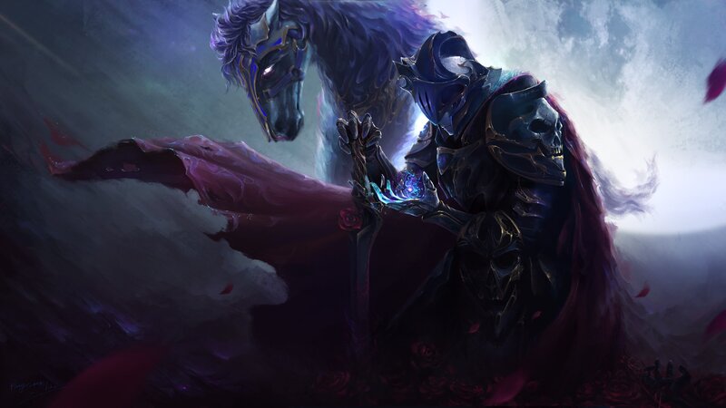 Armored Knight with Horse