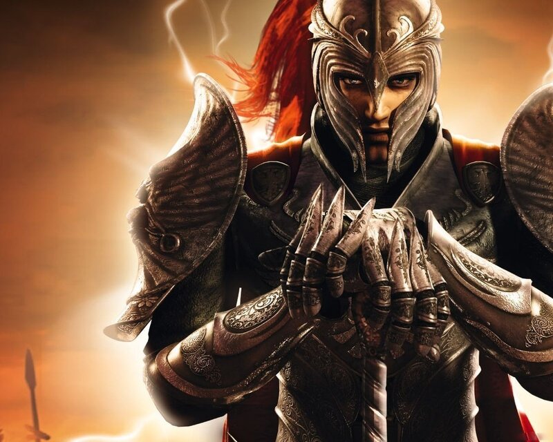 armored knight with red hair