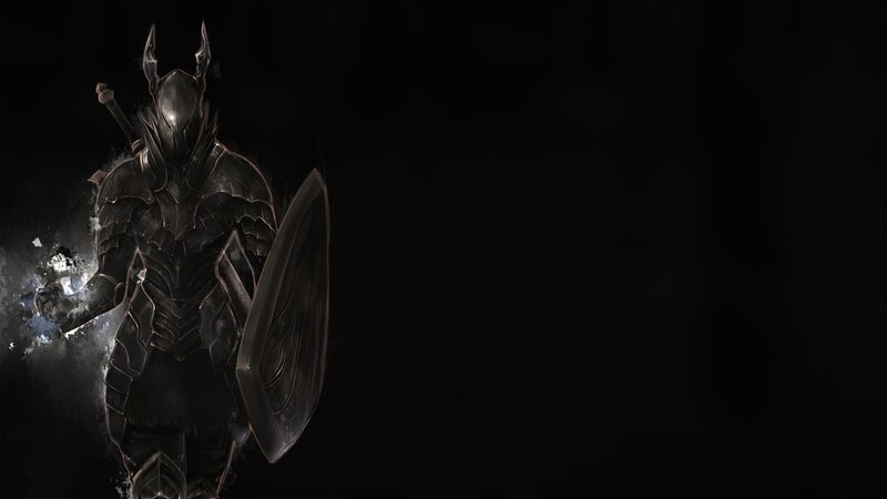 Armored Knight with Shield — Black