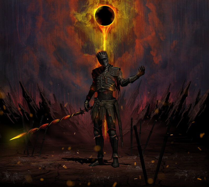Armored Knight with Spear — Black