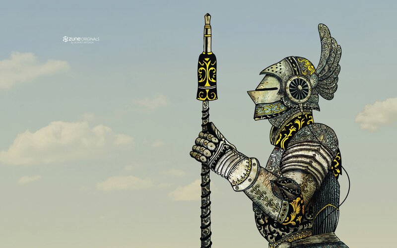Armored Knight with Spear — Gray