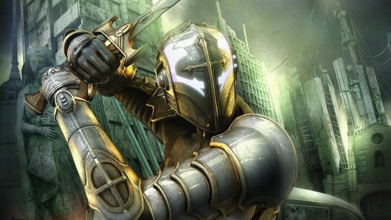 armored knight with sword