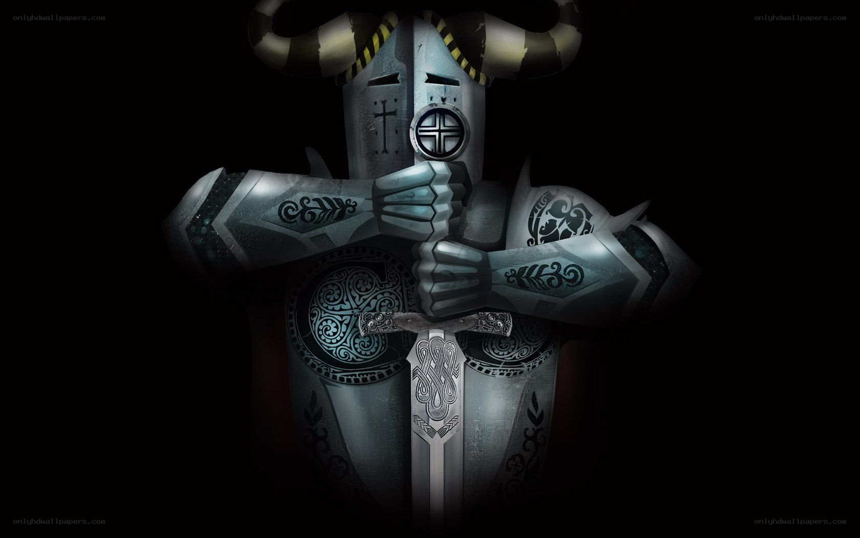 armored knight with sword