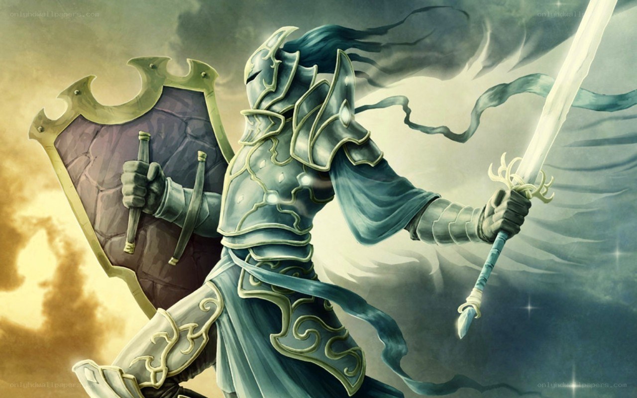 armored knight with sword and shield