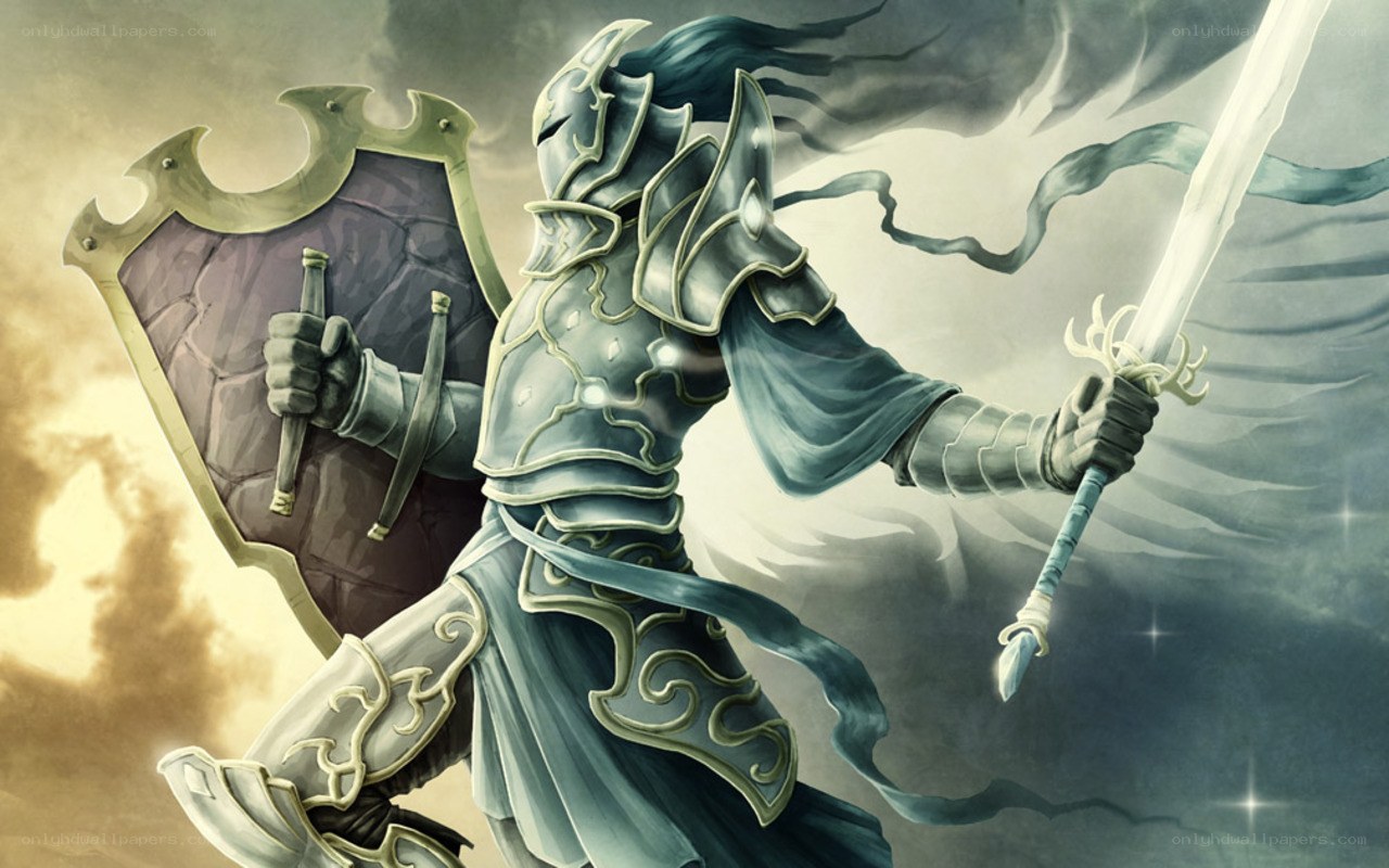 armored knight with sword and shield