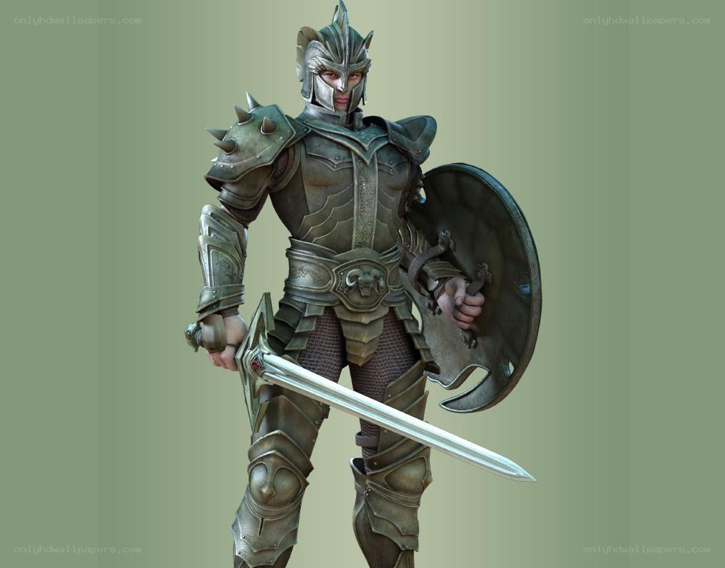 armored knight with sword and shield