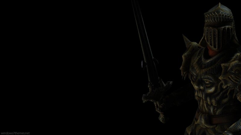 Armored Knight with Sword — Black, Dark