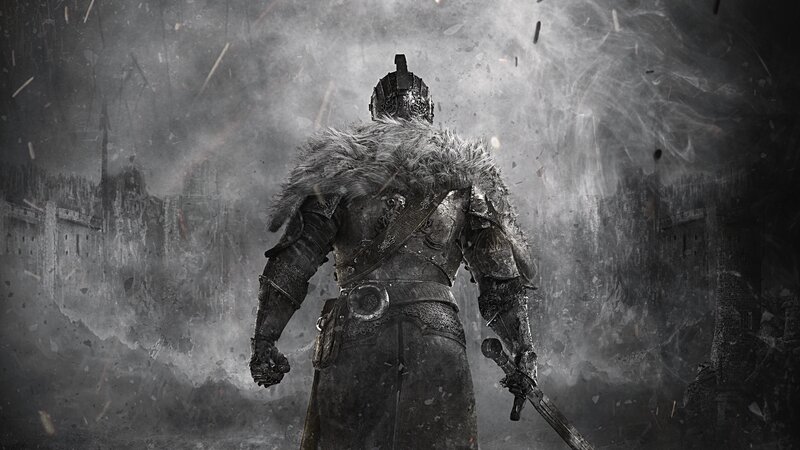 Armored Knight with Sword — Black, Dramatic, Bleak