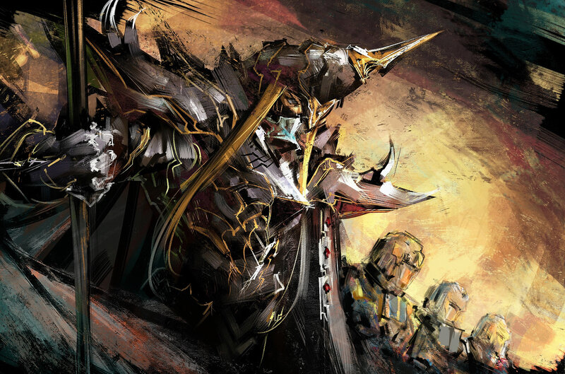 Armored Knight with Sword — Black, Dramatic, Digital Art, Armor, Soldiers