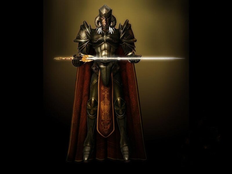 Armored Knight with Sword — Black, Dramatic, Digital Art