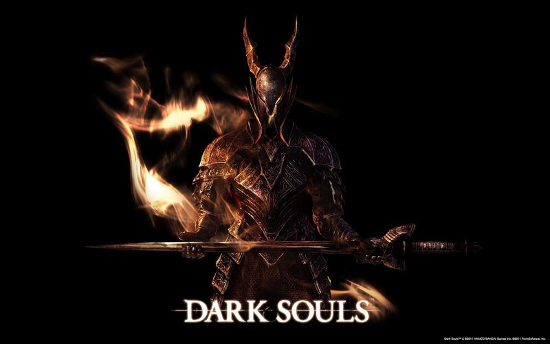 Armored Knight with Sword — Black, Dramatic, Night, Digital Art, Flame