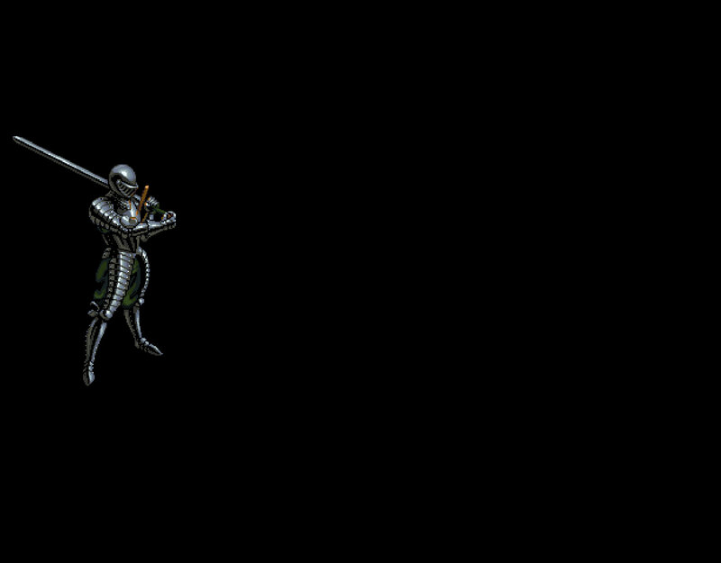 Armored Knight with Sword — Black, Dramatic, Pixel Art