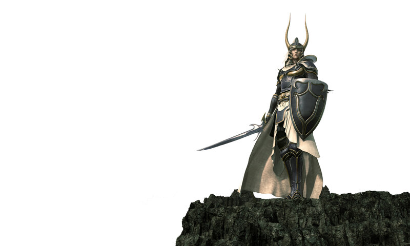 Armored Knight with Sword — Black