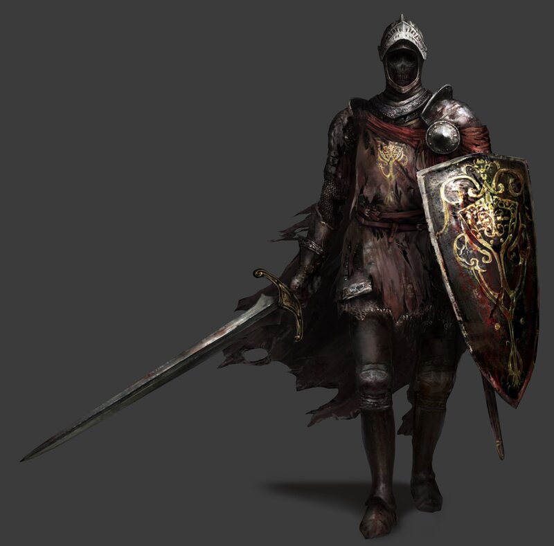 Armored Knight with Sword — Gray, Dark, Ominous