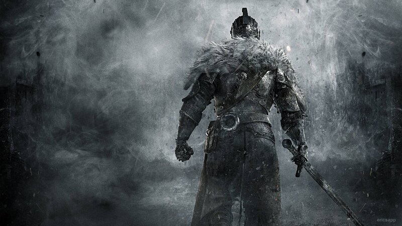 Armored Knight with Sword — Gray, Dramatic, Bleak