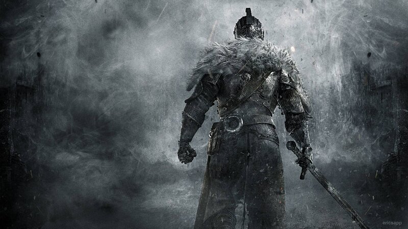 Armored Knight with Sword — Gray, Dramatic, Digital Art, Armor