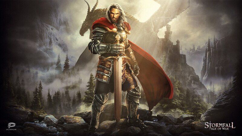 Armored Knight with Sword — Gray, Dramatic, Digital Art, Dragon