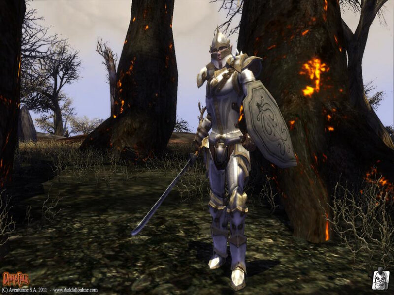 Armored Knight with Sword — Gray, Dramatic