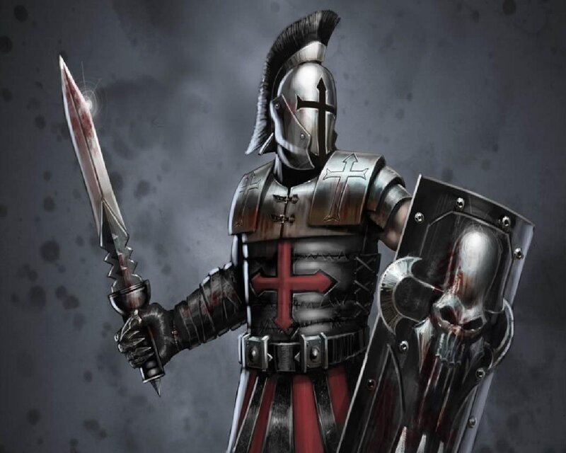 Armored Knight with Sword — Gray
