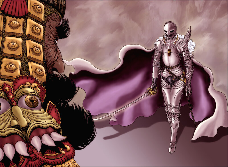 Armored Knight with Sword — Purple