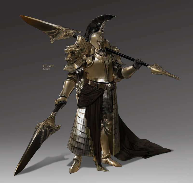 Armored Knight with Weapons — Gold