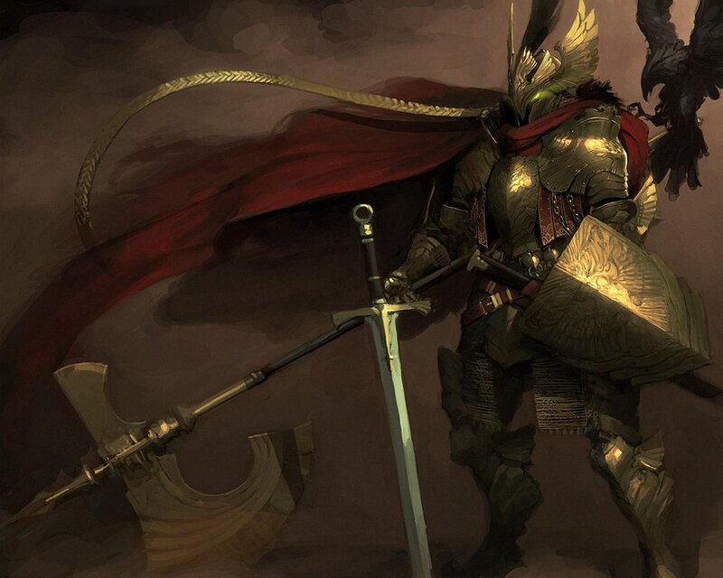Armored Knight with Weapons