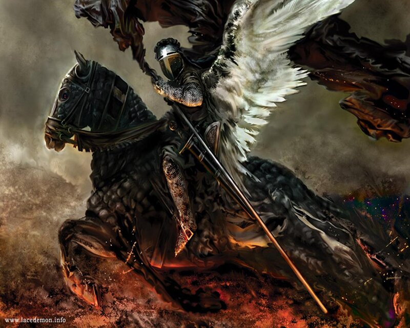 Armored Knight with Wings — Black