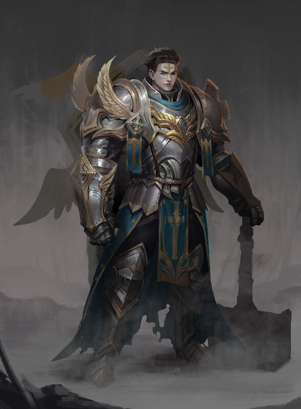 Armored Knight with Wings — Gray