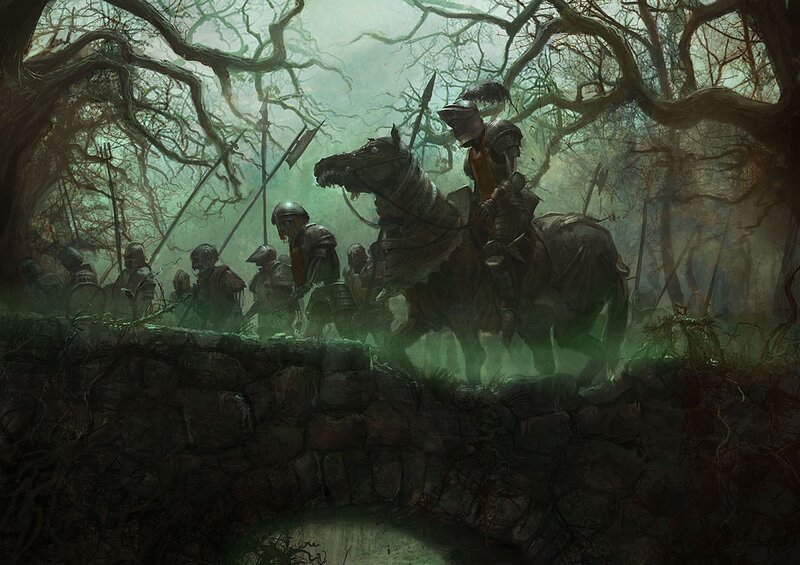 Armored Knights in Forest — Green