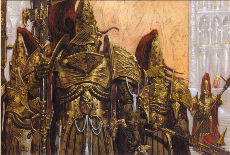 armored knights in golden armor