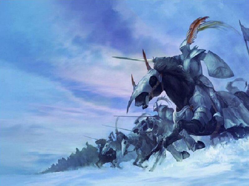 armored knights on horseback