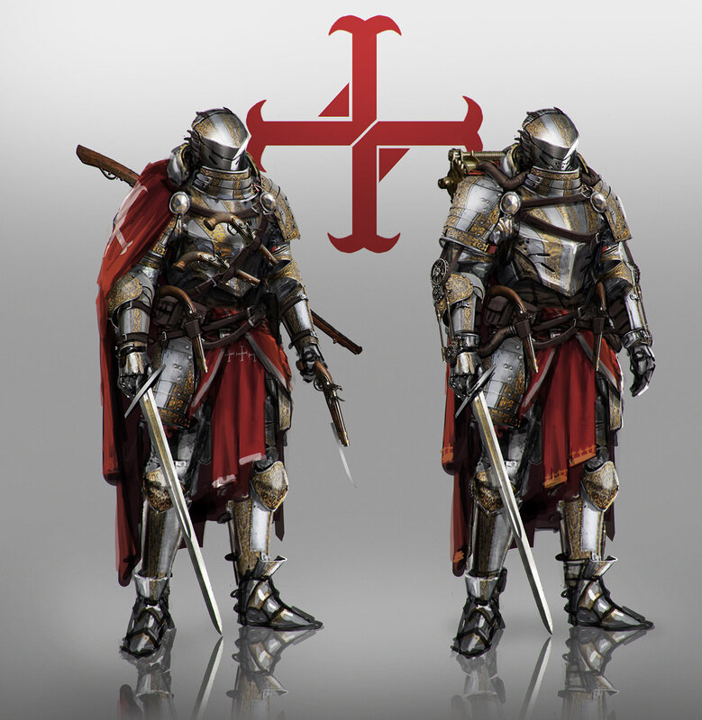 Armored Knights with Swords