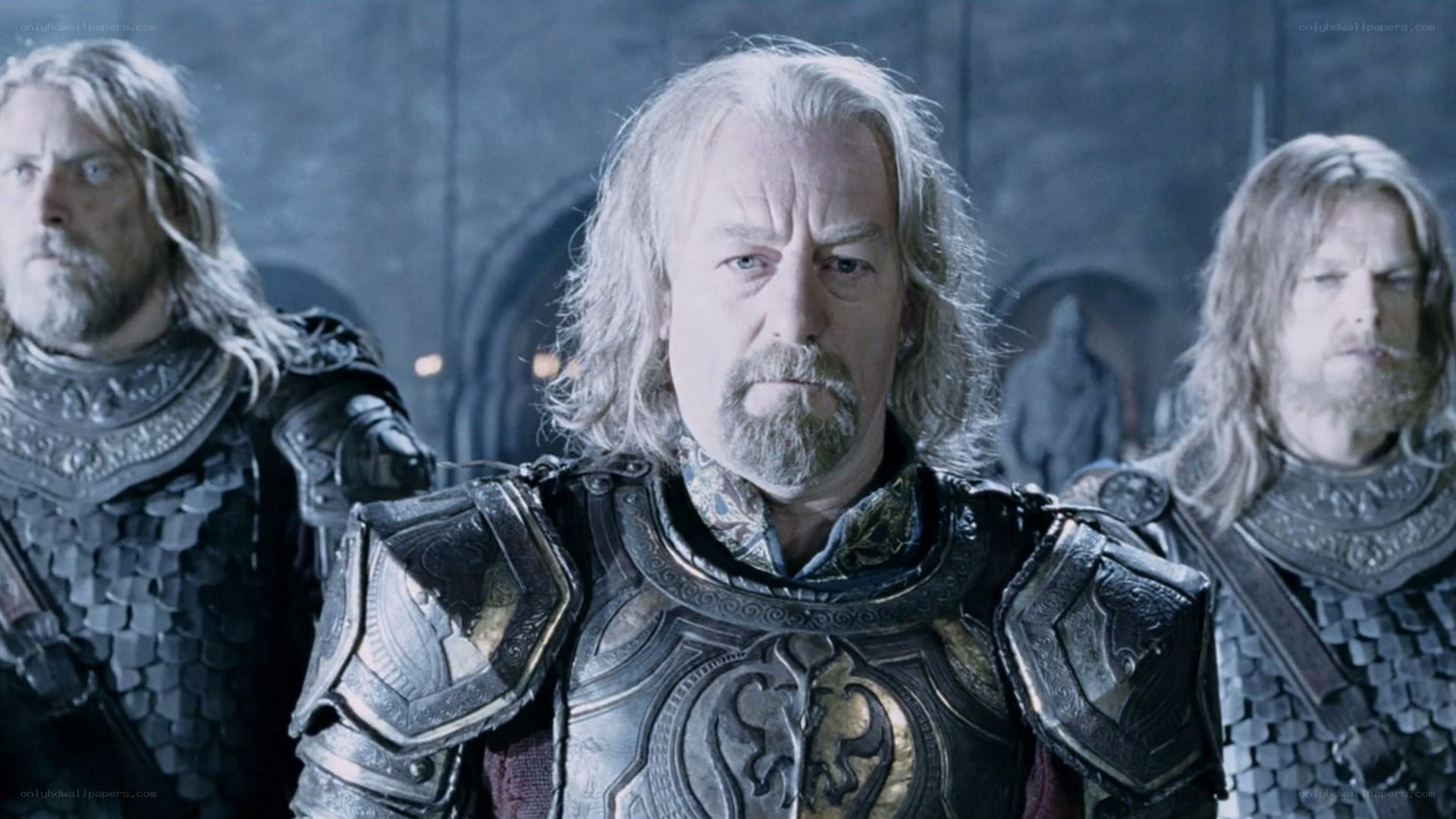 armored men in a stone hall