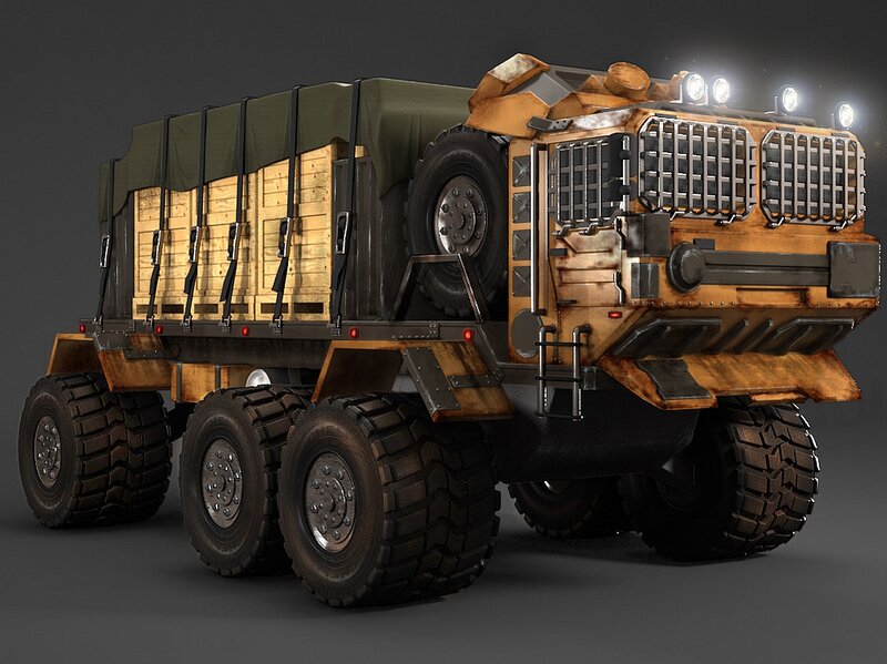 Armored Military Truck — Brown