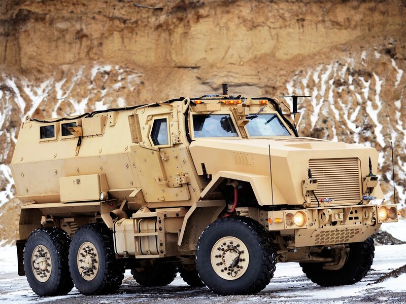 armored military vehicle in desert