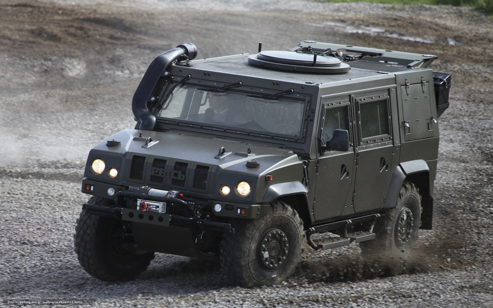 armored military vehicle in motion