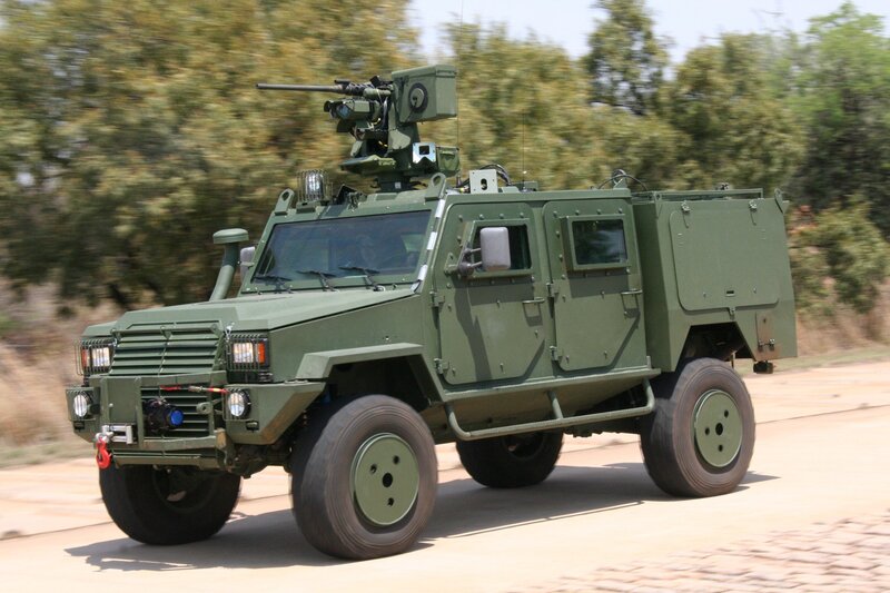 armored military vehicle in motion