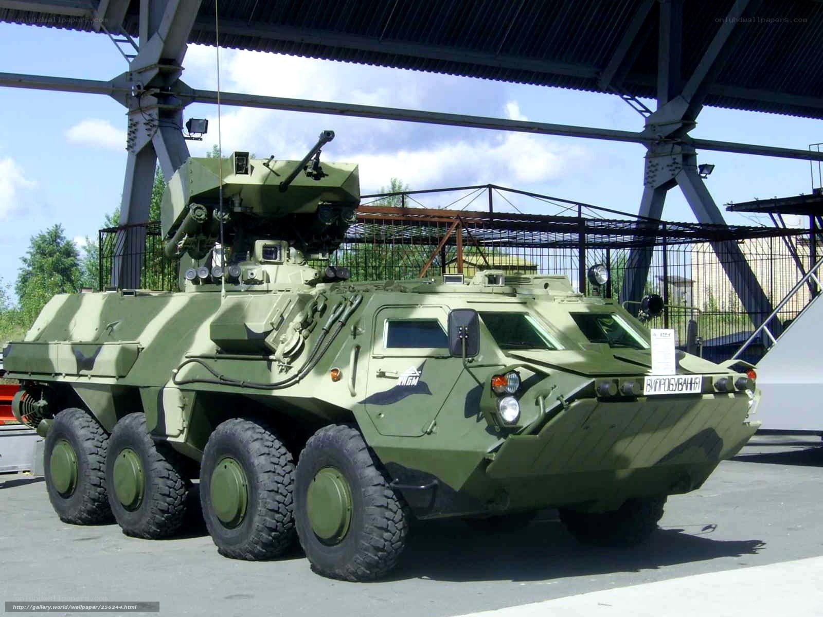 armored military vehicle on display
