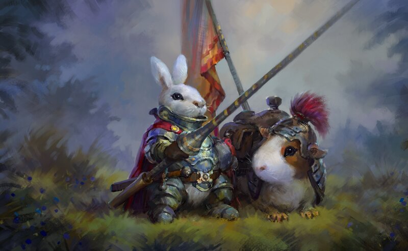 Armored Rabbit and Guinea Pig — Gray