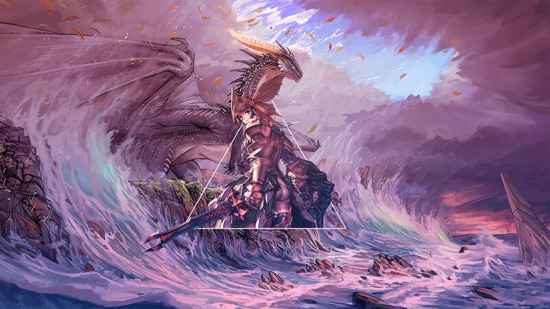 Armored Rider on Dragon — Purple