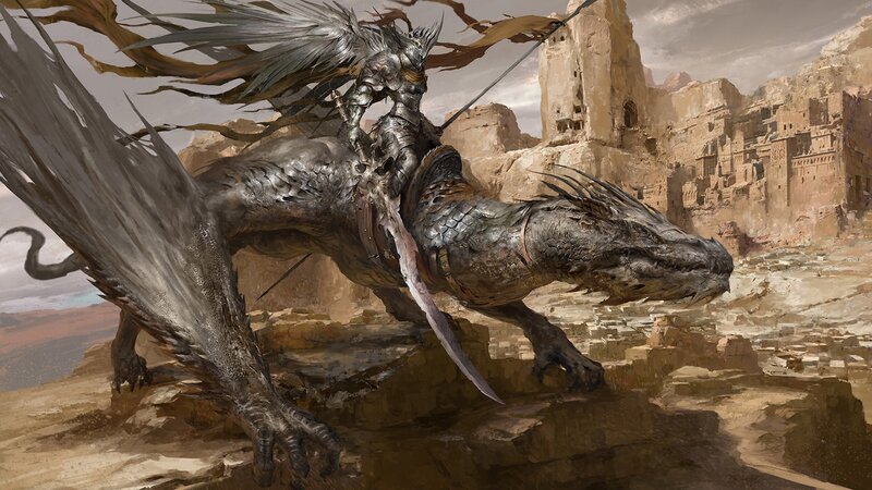 Armored Rider on Dragon
