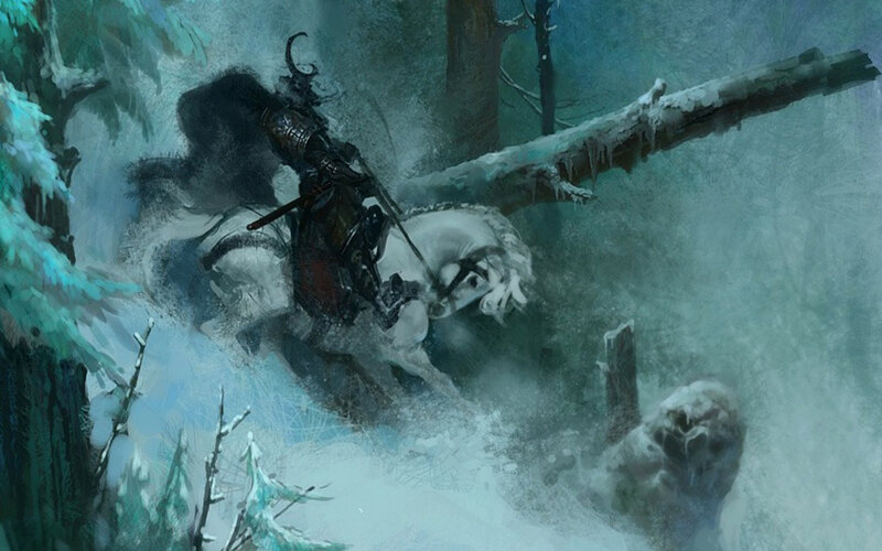 Armored Rider on Horse — White