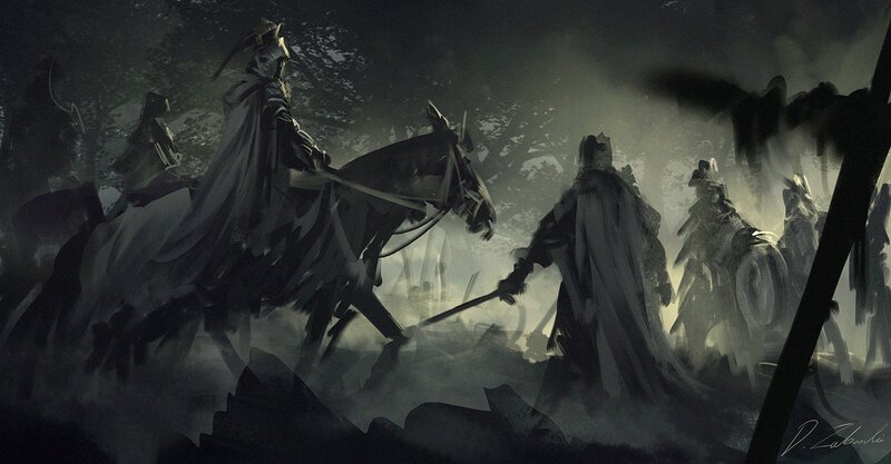 Armored Riders in Fog