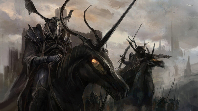 Armored Riders on Dark Horses