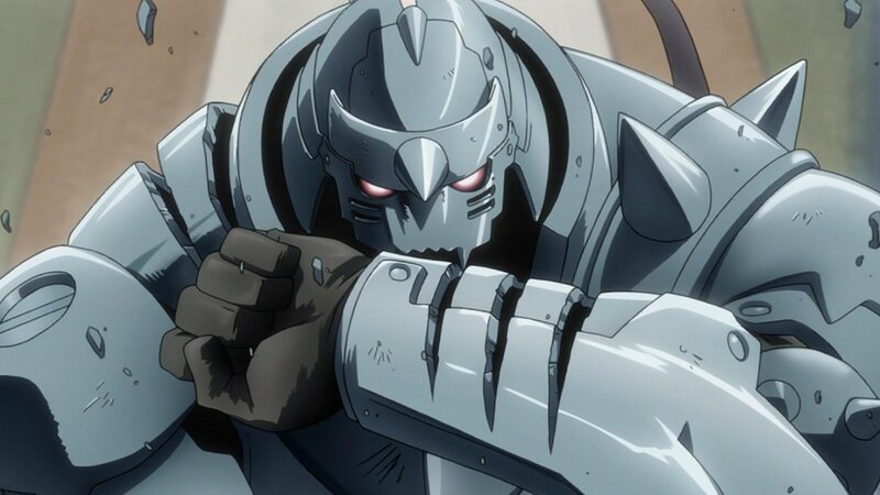 armored robot with glowing eyes